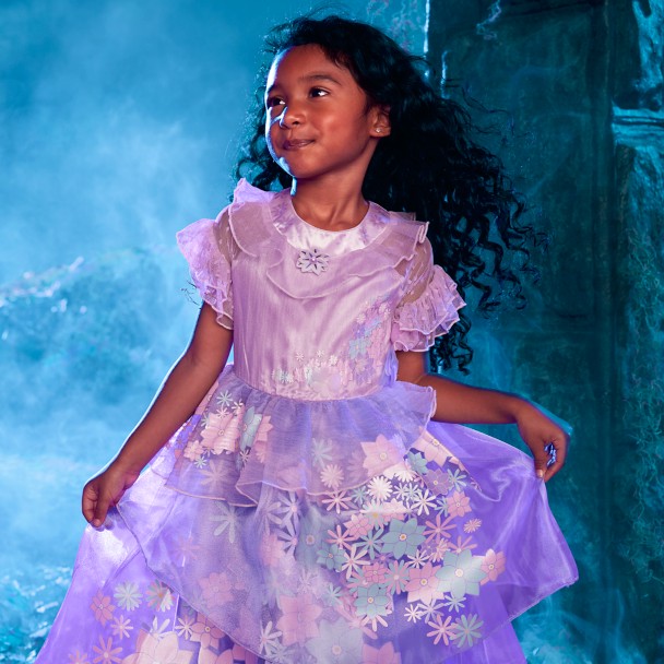 Silver# Encanto Princess Dress Isabella Purple Super Fairy Mesh