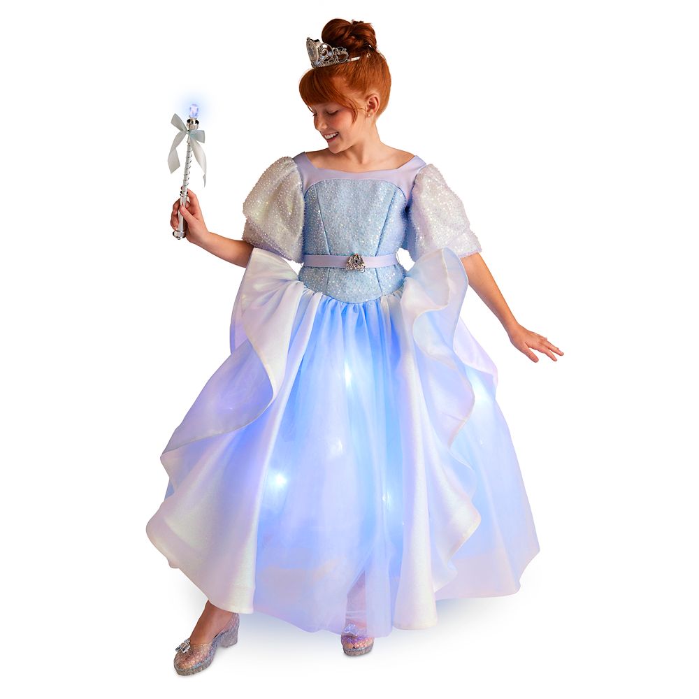 Cinderella Light-Up Costume for Kids with Interactive Light-Up Wand and Tiara by A Leading Role – Buy Now