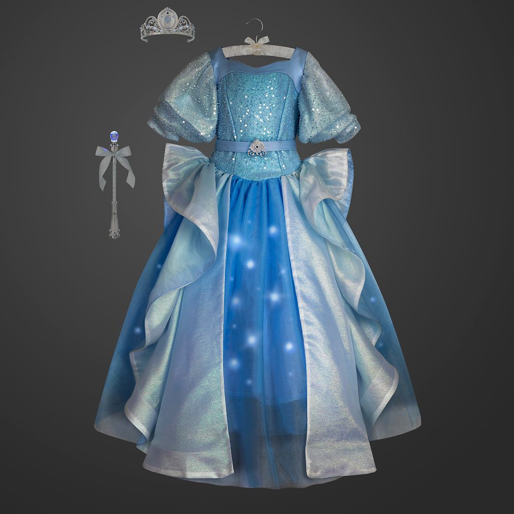 Cinderella Light-Up Costume for Kids with Interactive Light-Up Wand and Tiara by A Leading Role