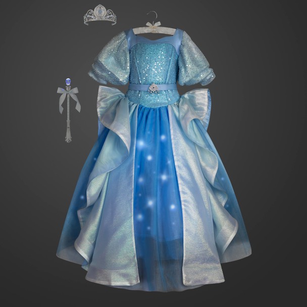 Adult Disney Premium Cinderella Costume Blue Dress Ball Gown Outfit
