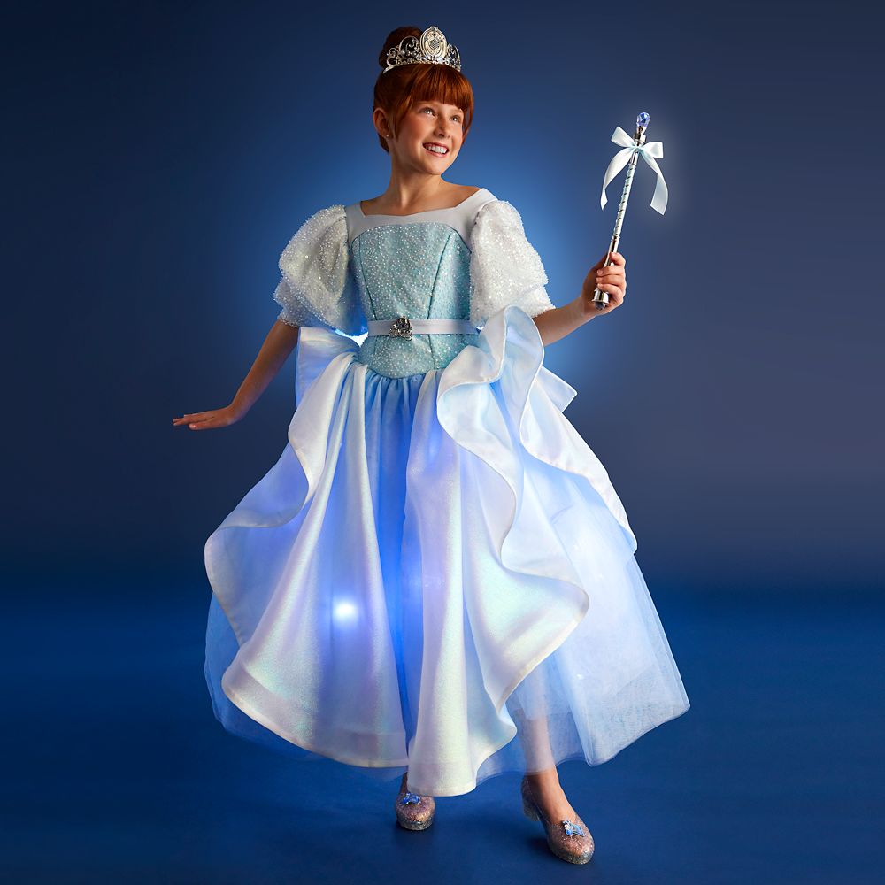 Cinderella Light-Up Costume for Kids with Interactive Light-Up Wand and Tiara by A Leading Role