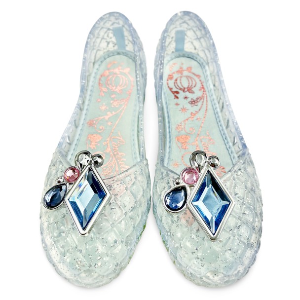 Disney CINDERELLA LIGHT UP GLASS SLIPPERS Shoes Butterflies NEW HALLOWEEN