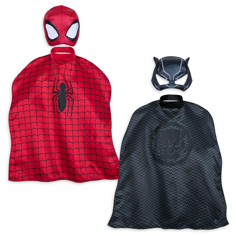 Spider-Man and Black Panther Mask and Cape Set for Kids