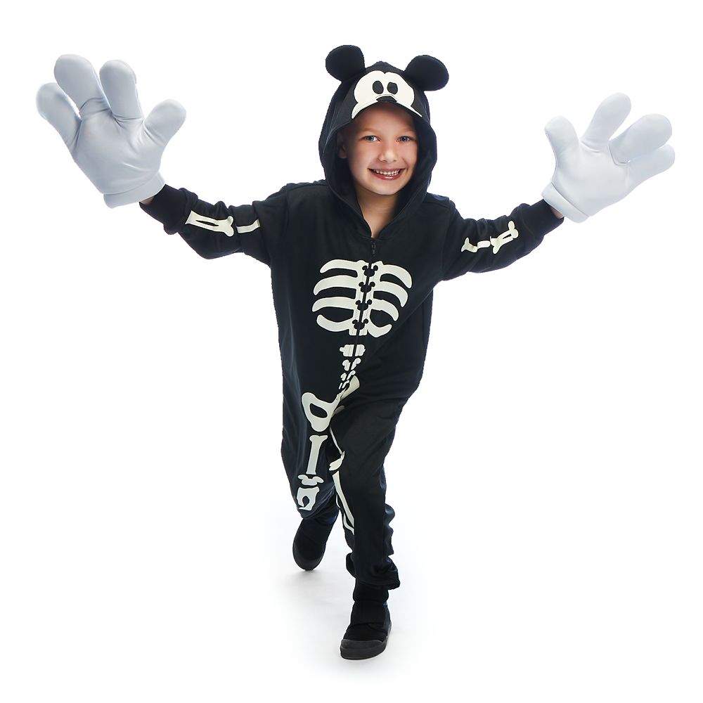 Mickey Mouse Glow-in-the-Dark Skeleton Costume for Kids is now available for purchase