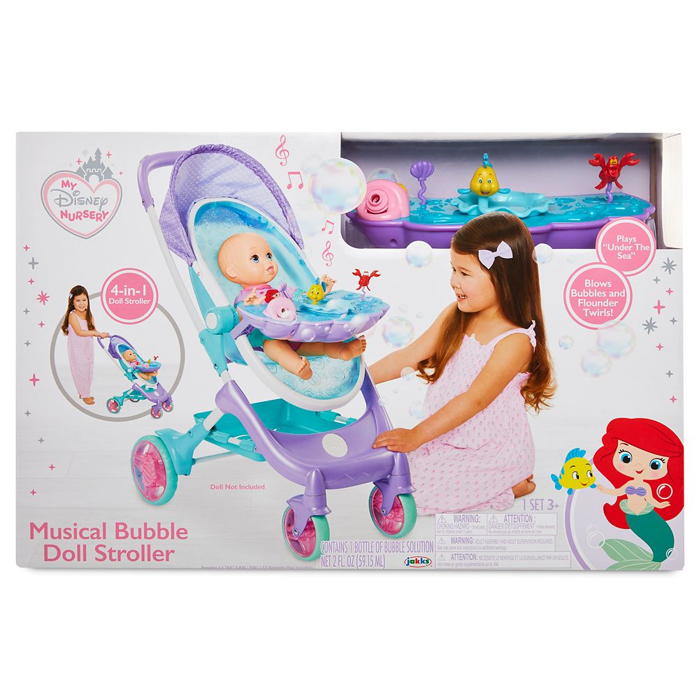 The Little Mermaid Musical Bubble Doll Stroller