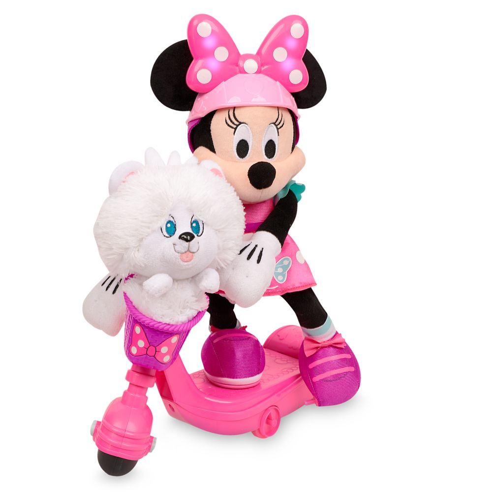 minnie's happy helpers sing & spin scooter minnie plush