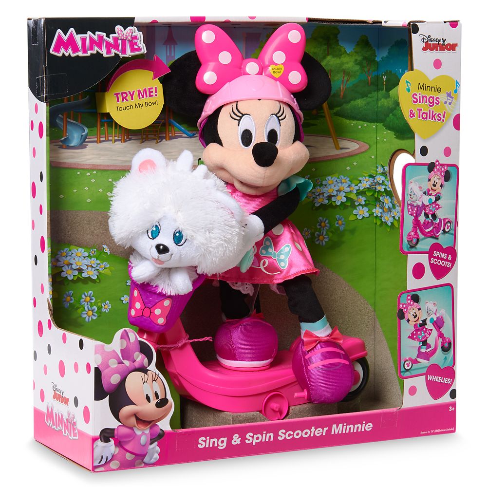 sing & spin scooter minnie plush