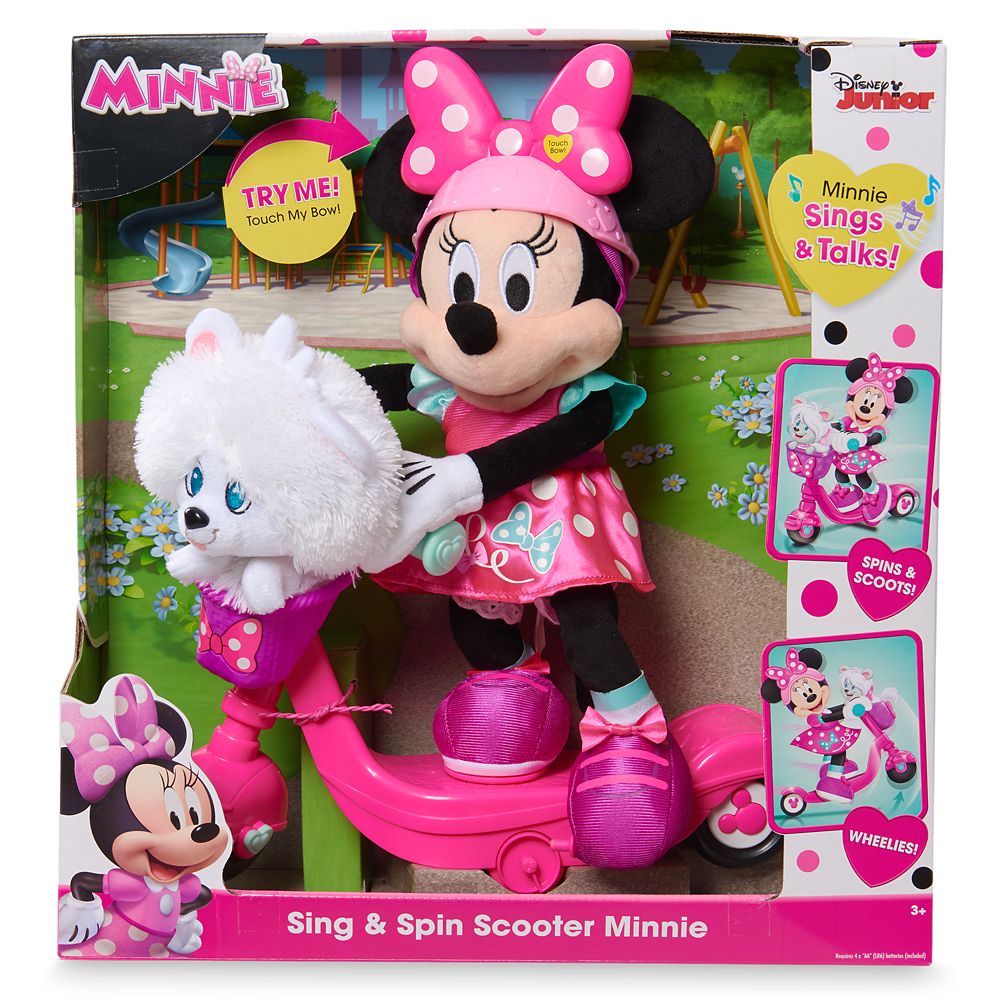 disney junior minnie sing & spin scooter minnie