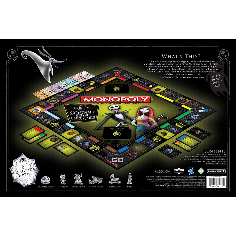 Tim Burton's The Nightmare Before Christmas Monopoly Game