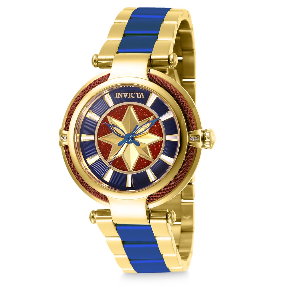 35 Amazing Marvel Gift Ideas featured by top US Disney blogger, Marcie and the Mouse: Marvel's Captain Marvel Watch for Women by INVICTA Official shopDisney