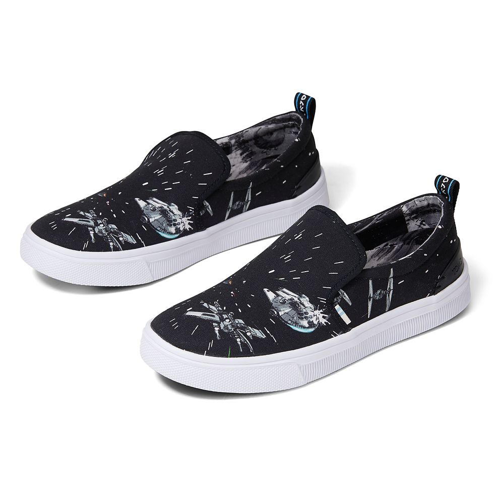 Star Wars Space Print Slip-On Sneakers for Women by TOMS – Black