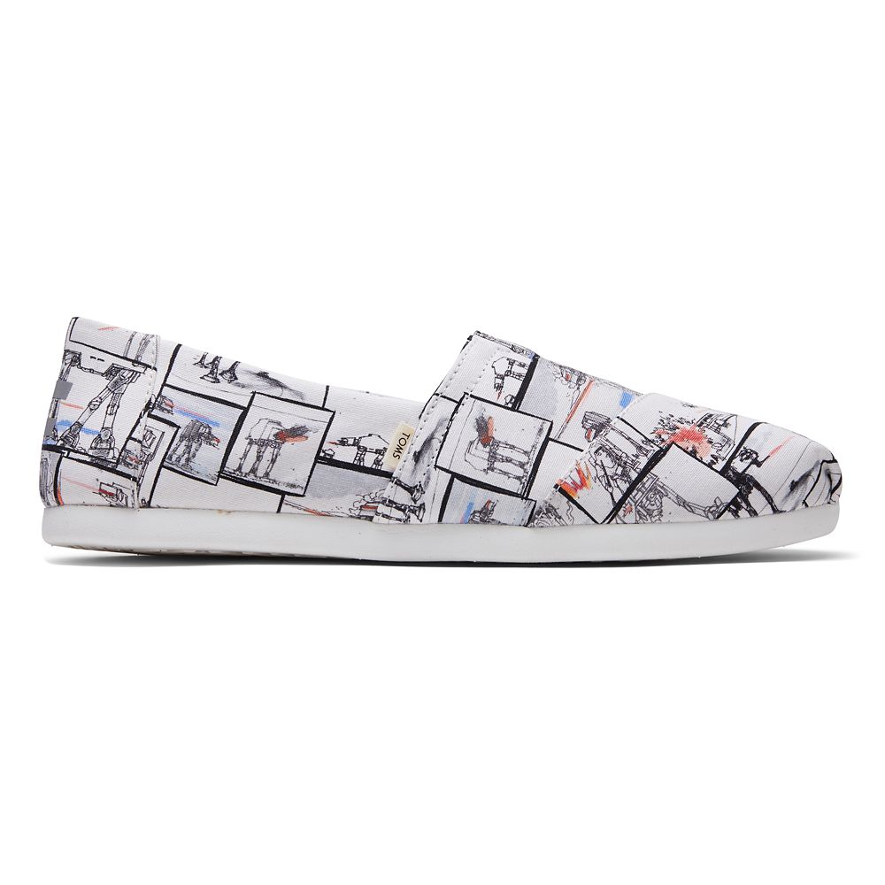 Star Wars AT-AT Print Alpargata Sneakers for Women by TOMS – White