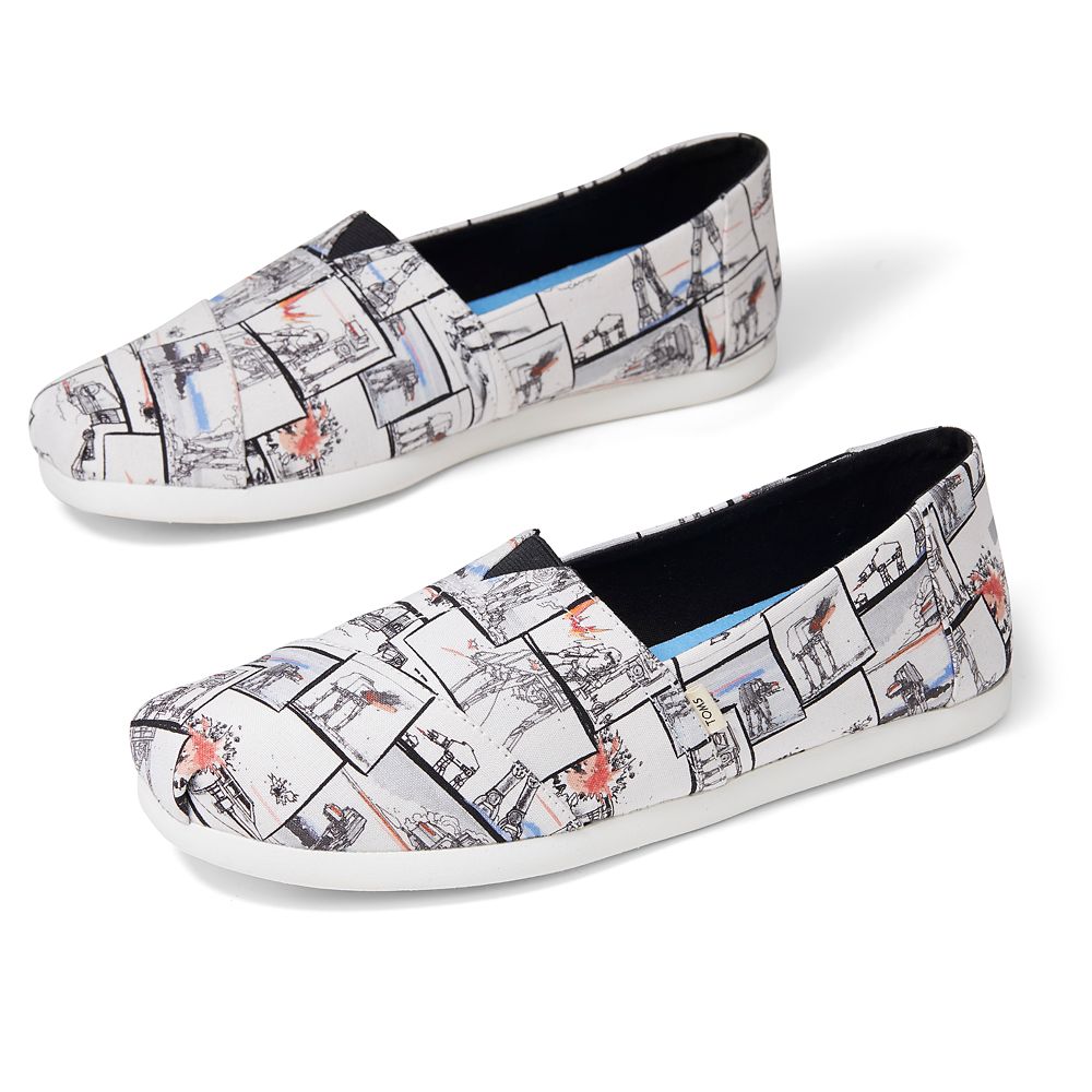 Star Wars AT-AT Print Alpargata Sneakers for Women by TOMS – White