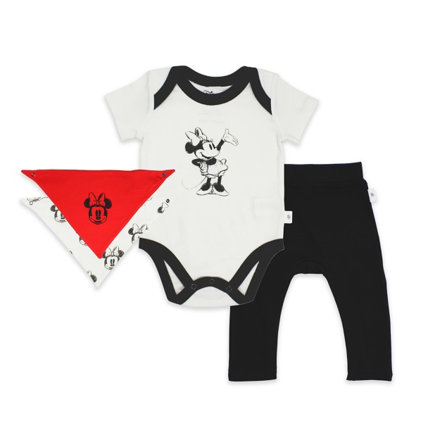 Minnie Mouse Bodysuit, Pants, and Kerchief Set for Baby by finn + emma
