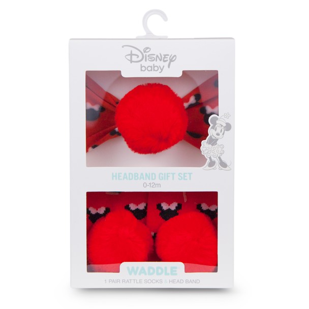 Minnie Mouse Socks and Headband Gift Set for Baby by Waddle – Red