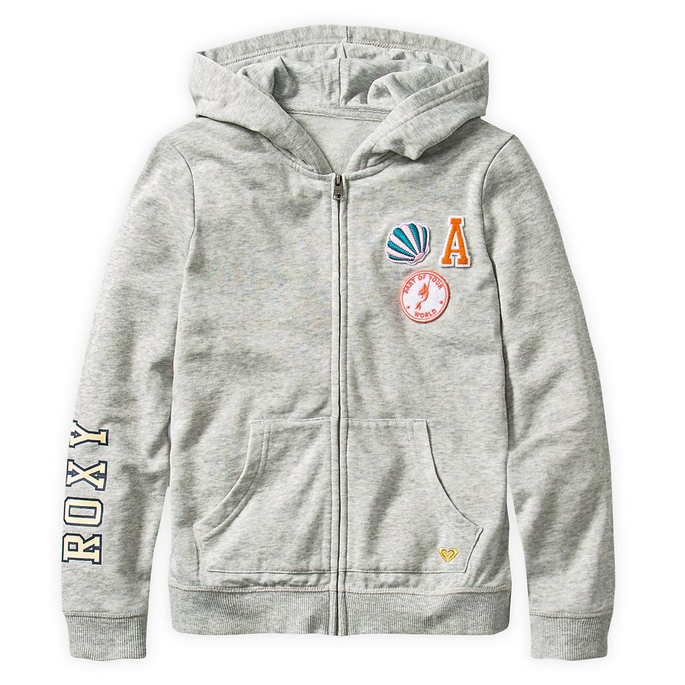 The Little Mermaid Zip Hoodie for Girls by ROXY Girl – Gray