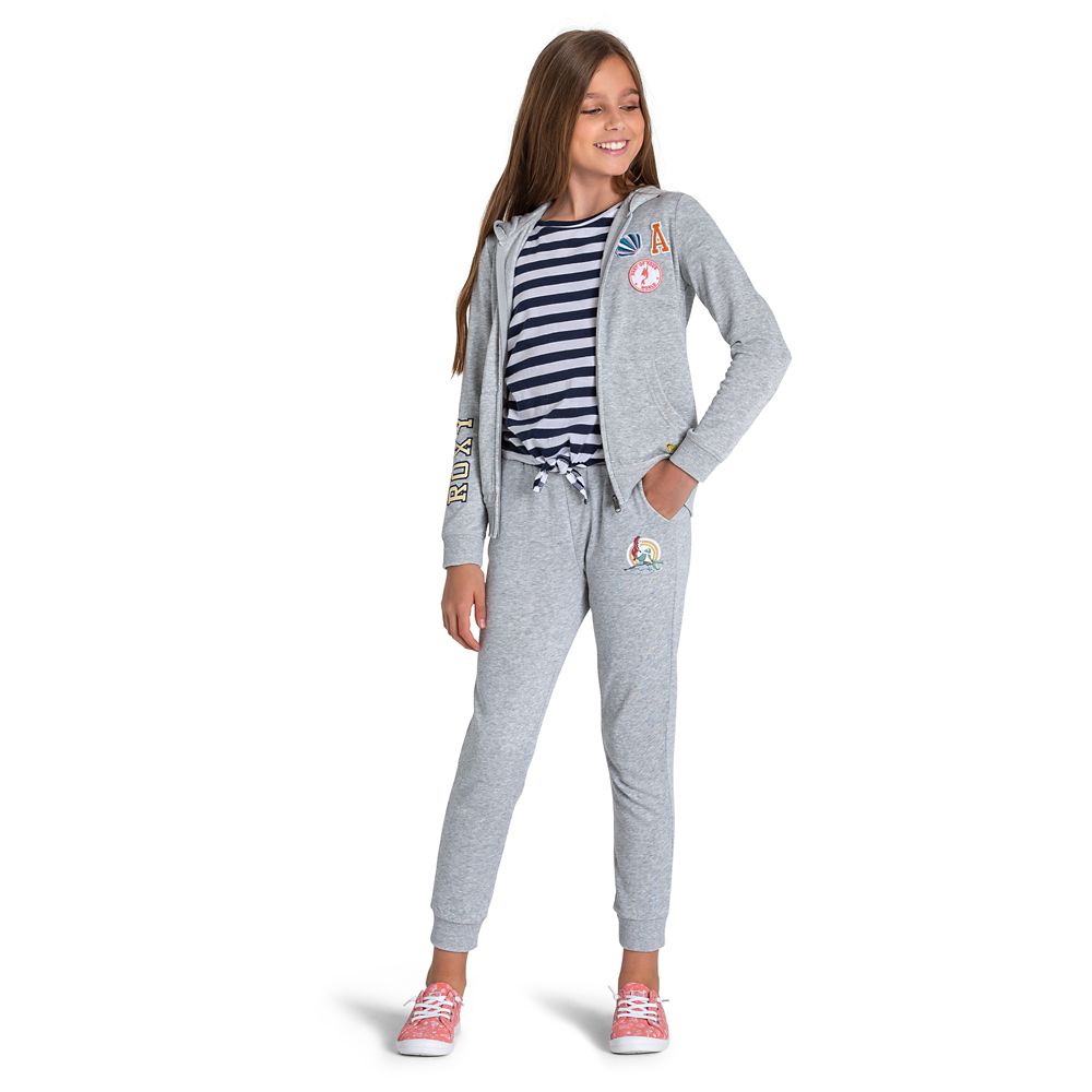 The Little Mermaid Zip Hoodie for Girls by ROXY Girl – Gray