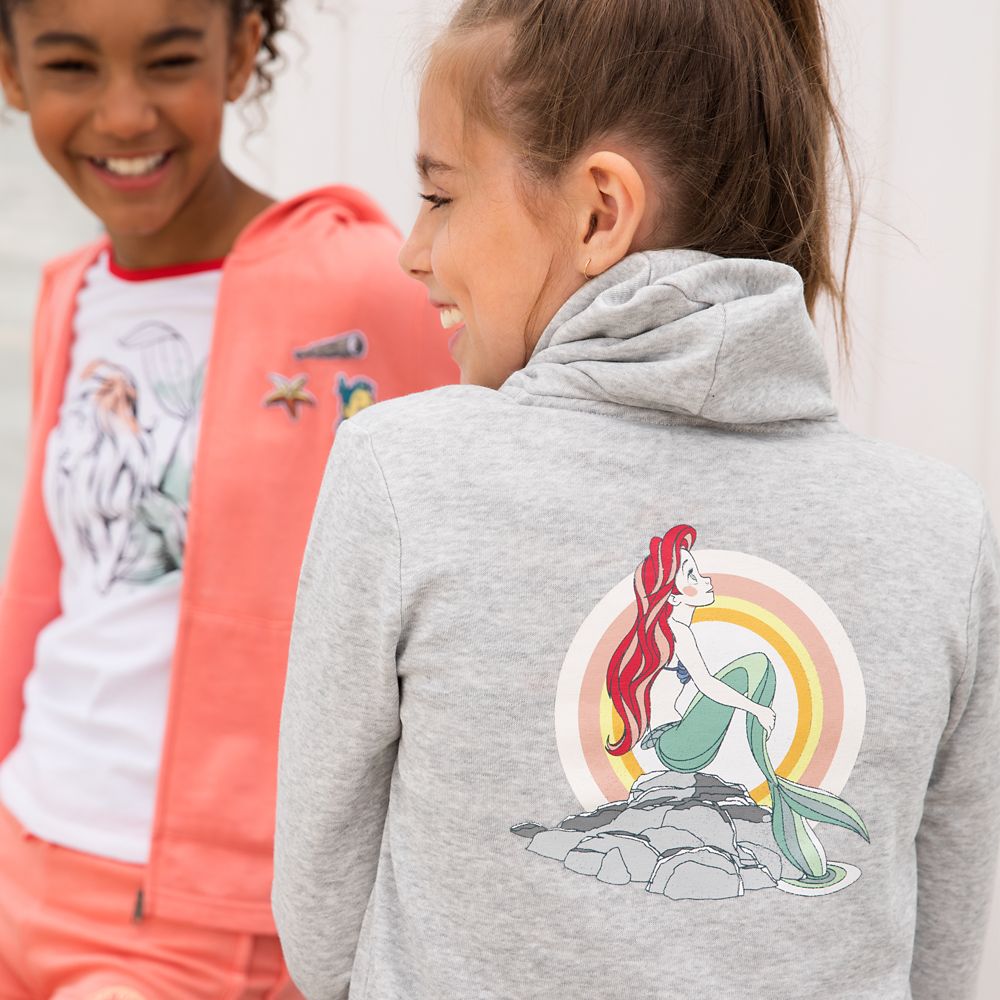 The Little Mermaid Zip Hoodie for Girls by ROXY Girl – Gray