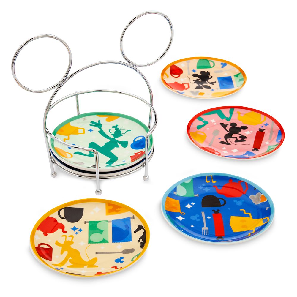 Mickey Mouse and Friends Tidbit Plates with Caddy Set Official shopDisney