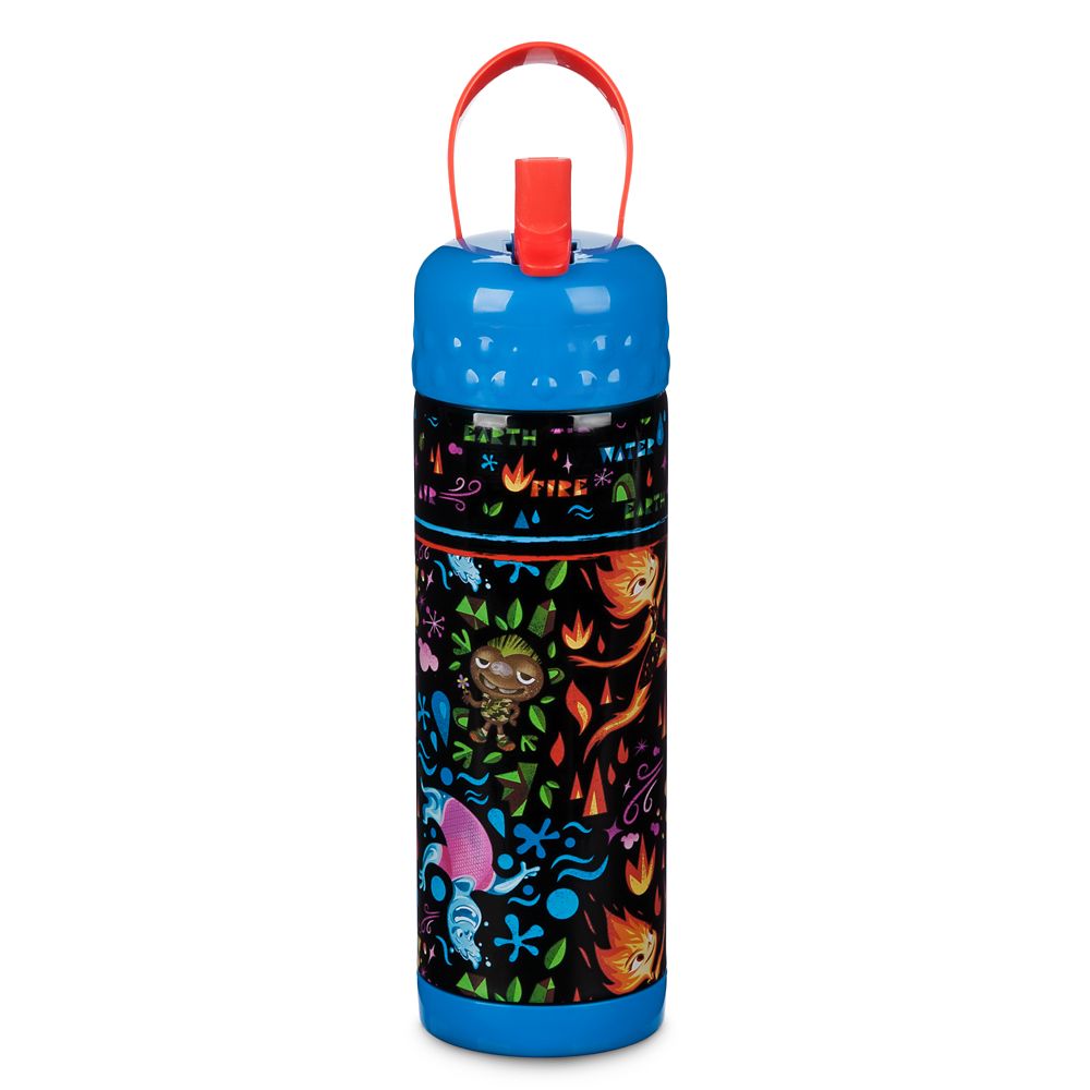 Elemental Stainless Steel Water Bottle with BuiltIn Straw shopDisney