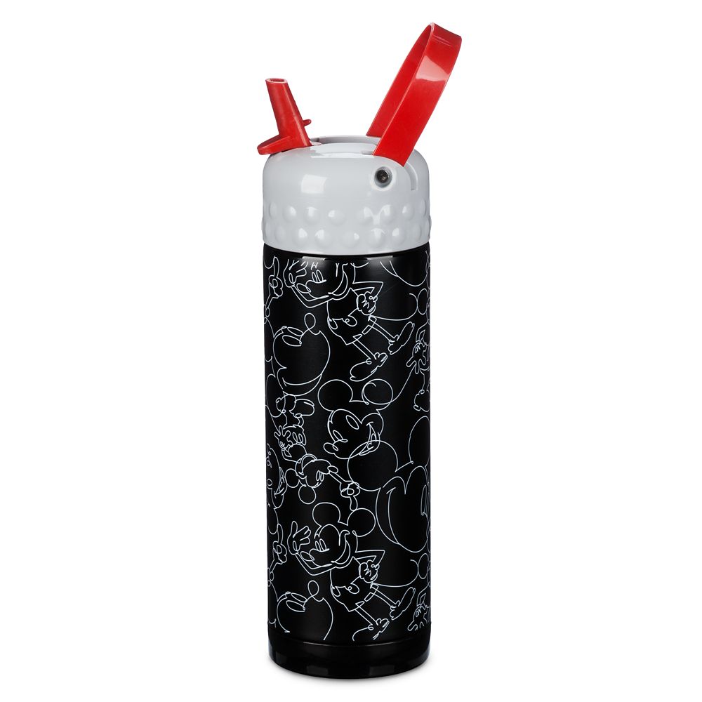 Mickey Mouse Stainless Steel Water Bottle with Built-In Straw here now
