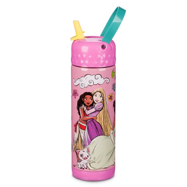 Disney Princess Stainless Steel Water Bottle with Built-In Straw | shopDisney