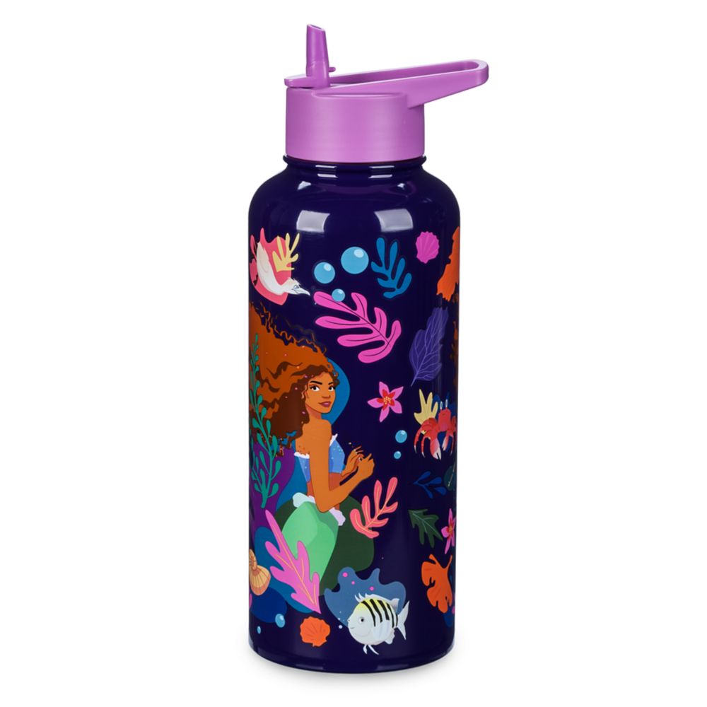 The Little Mermaid Stainless Steel Water Bottle with Built-In Straw – Live Action Film is now available online