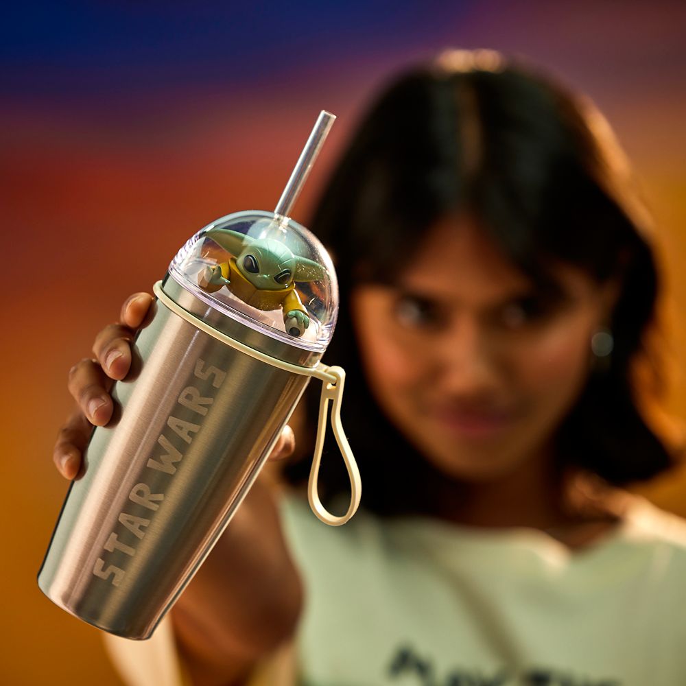 Grogu Stainless Steel Tumbler with Straw Star Wars The Mandalorian