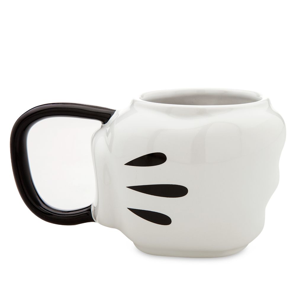 Disney White & Black Mickey Mouse Ear-Shaped Handle Ceramic Mug, 20 oz.