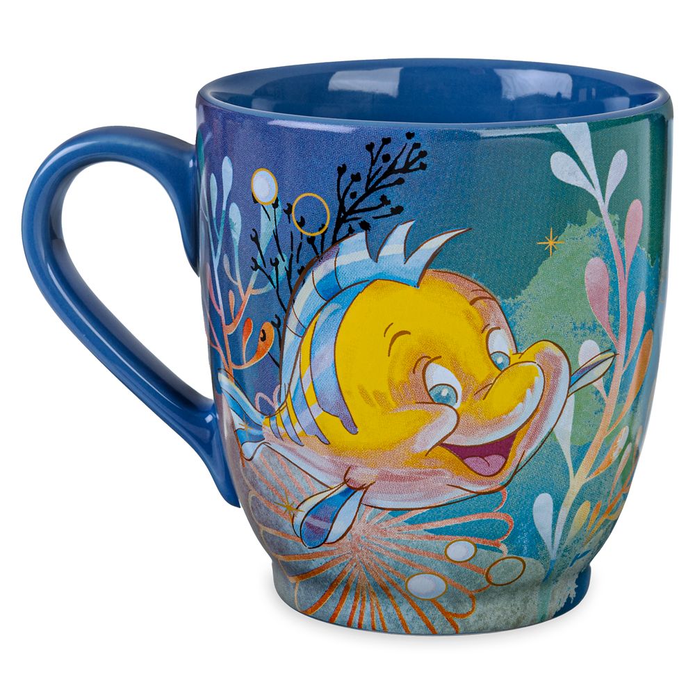 Little Mermaid Ariel & Flounder Mug Cup Cute Disney Store Japan –