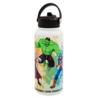 The Avengers Marvel Artist Series Stainless Steel Water Bottle with Built-In Straw by Sara Pichelli