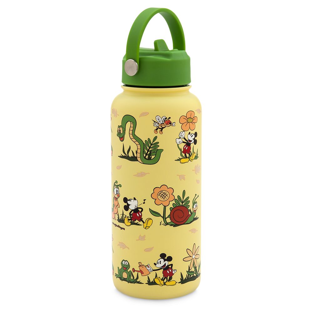 Mickey Mouse Mickeys Garden Stainless Steel Water Bottle with Built-In Straw Official shopDisney