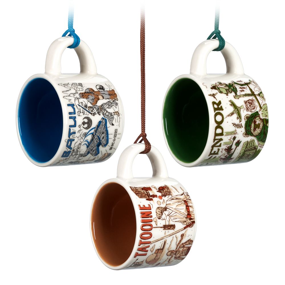 Tatooine, Endor and Batuu Starbucks&reg; Mug Ornament Set &ndash; Been There Series &ndash; Star Wars