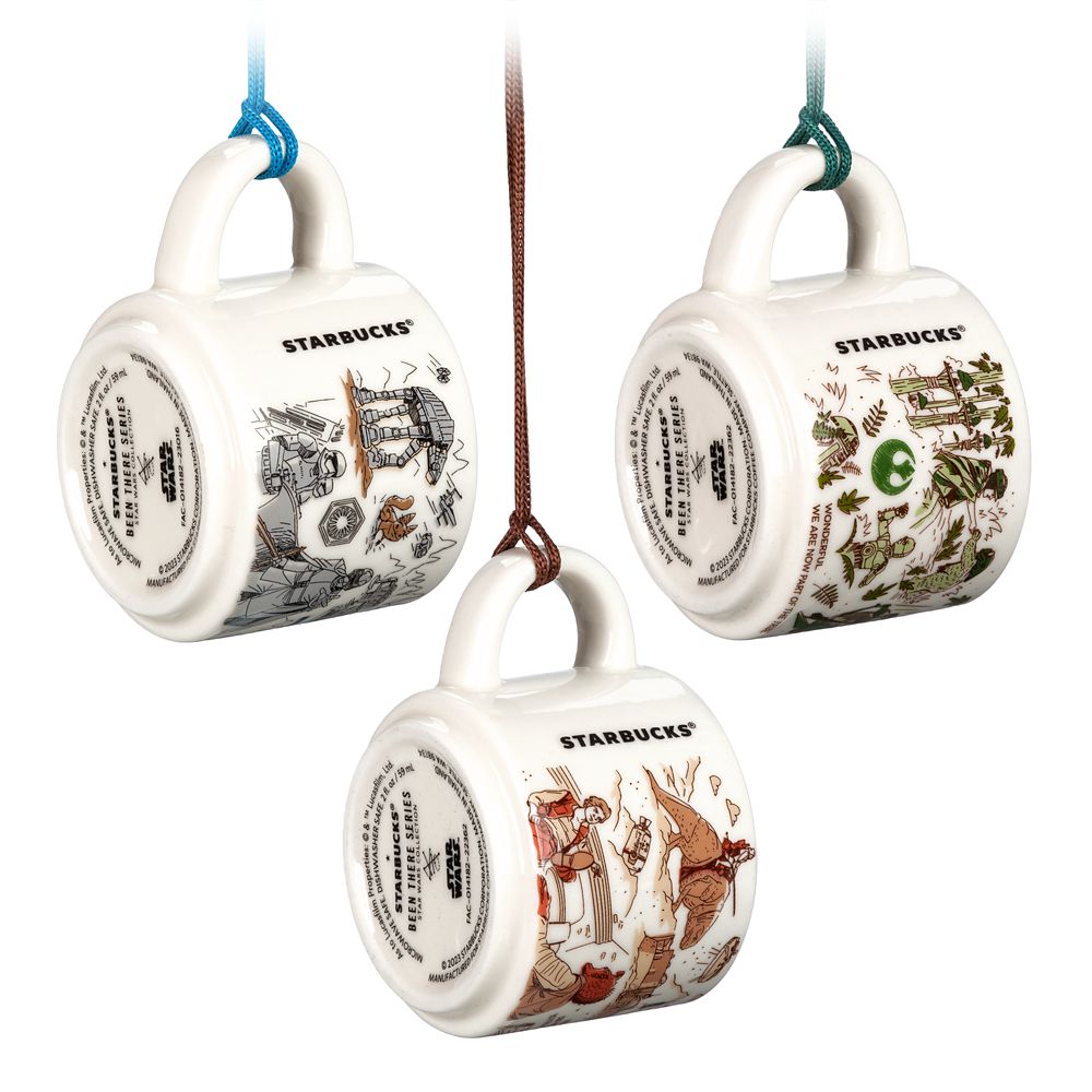 Tatooine, Endor and Batuu Starbucks&reg; Mug Ornament Set &ndash; Been There Series &ndash; Star Wars