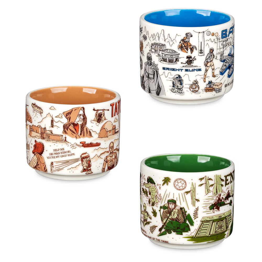 Tatooine, Endor and Batuu Starbucks&reg; Mug Ornament Set &ndash; Been There Series &ndash; Star Wars