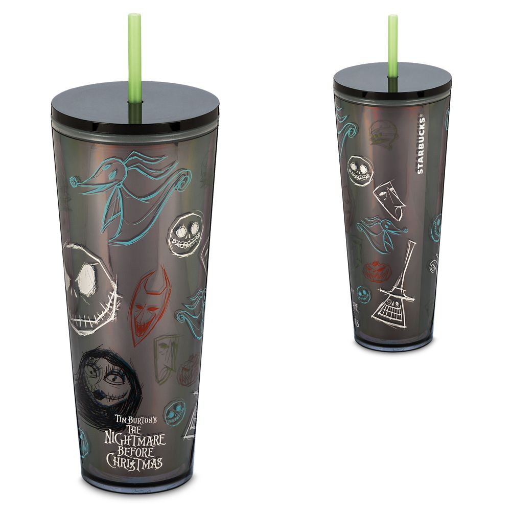 The Nightmare Before Christmas Starbucks Tumbler with Straw