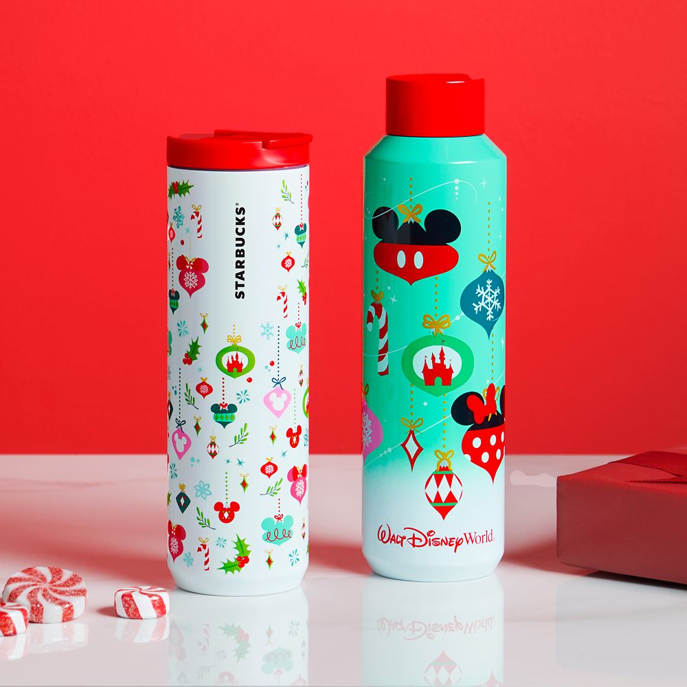 Walt Disney World Holiday Stainless Steel Starbucks® Water Bottle