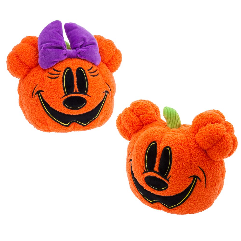 Mickey and Minnie Mouse Jack-o'-Lantern Halloween Throw Pillow Set