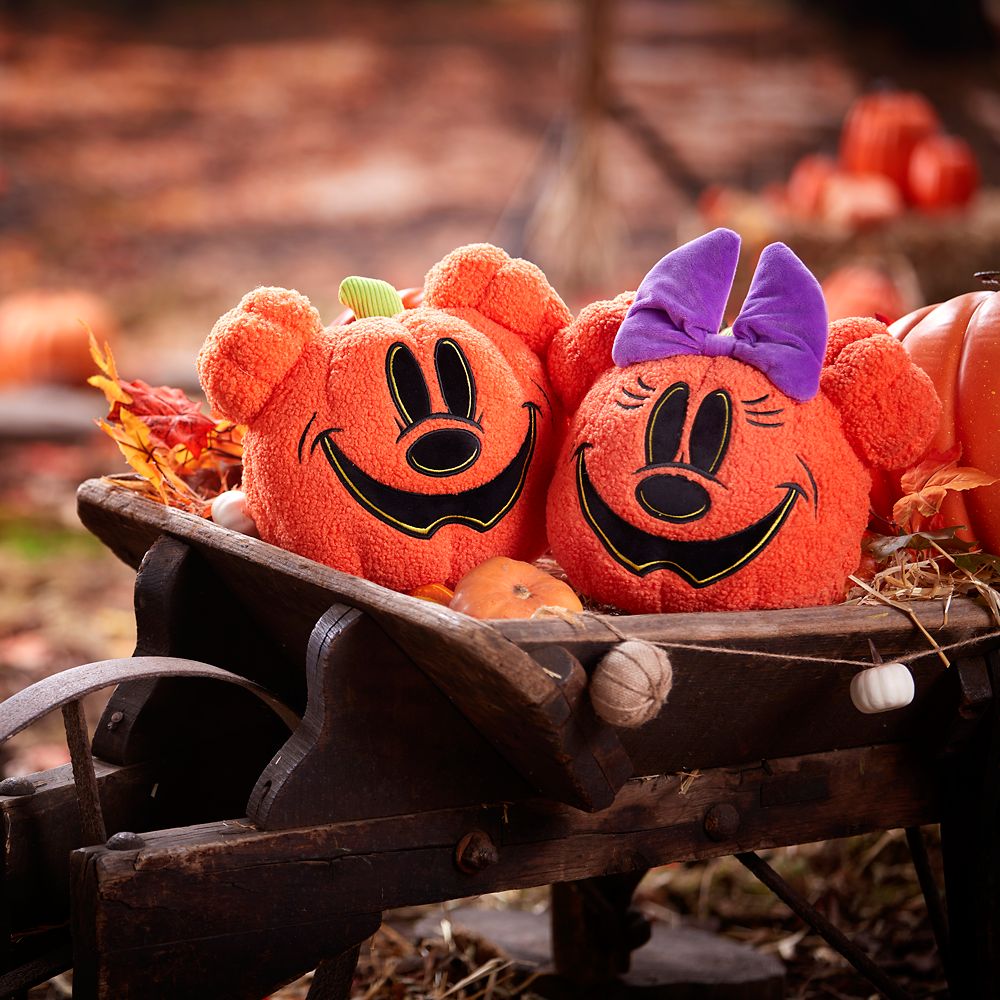 Mickey and Minnie Mouse Jack-o'-Lantern Halloween Throw Pillow Set