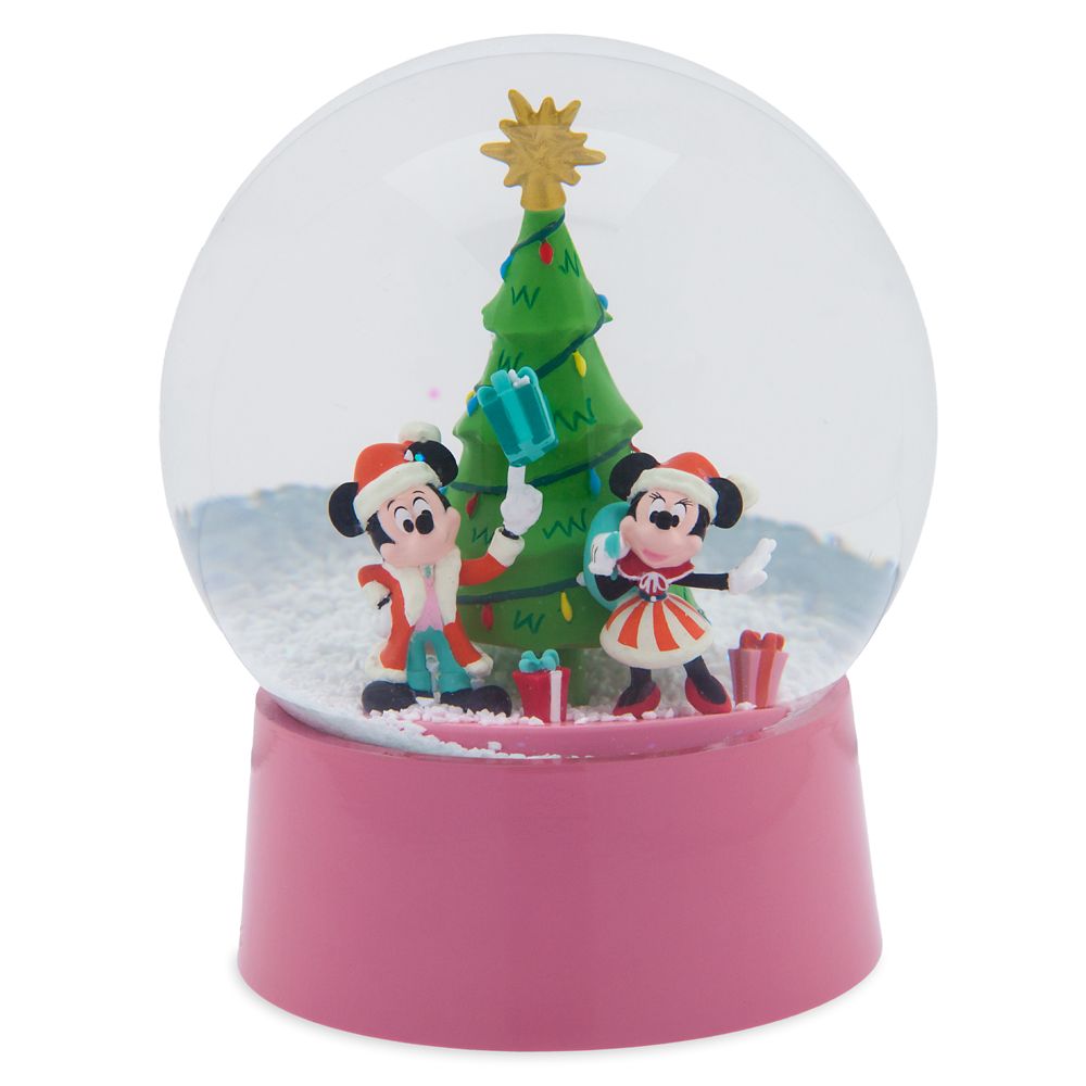 Santa Mickey Mouse and Minnie Mouse Holiday Snowglobe Official shopDisney