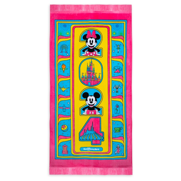 Mickey and Minnie Mouse Beach Towel – Walt Disney World 2024 – Large