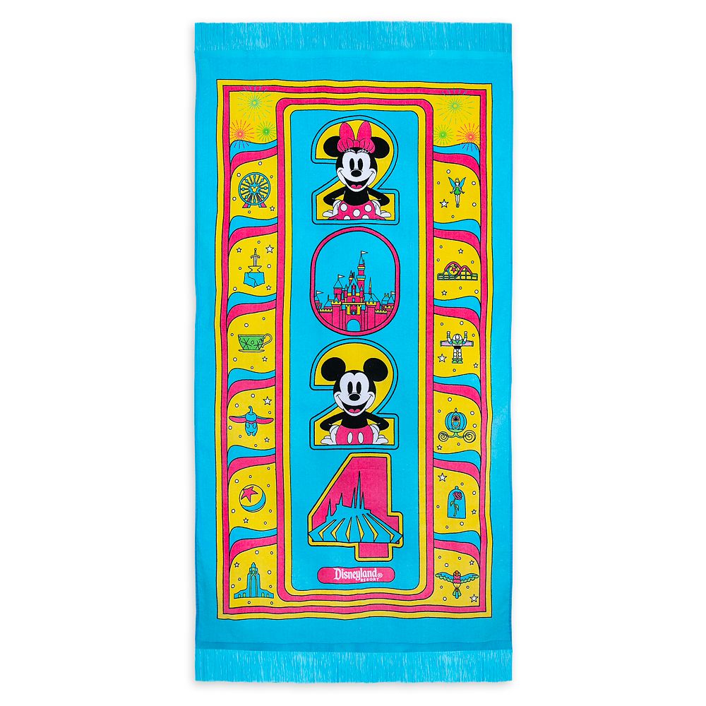 Mickey and Minnie Mouse Beach Towel – Disneyland 2024 – Large