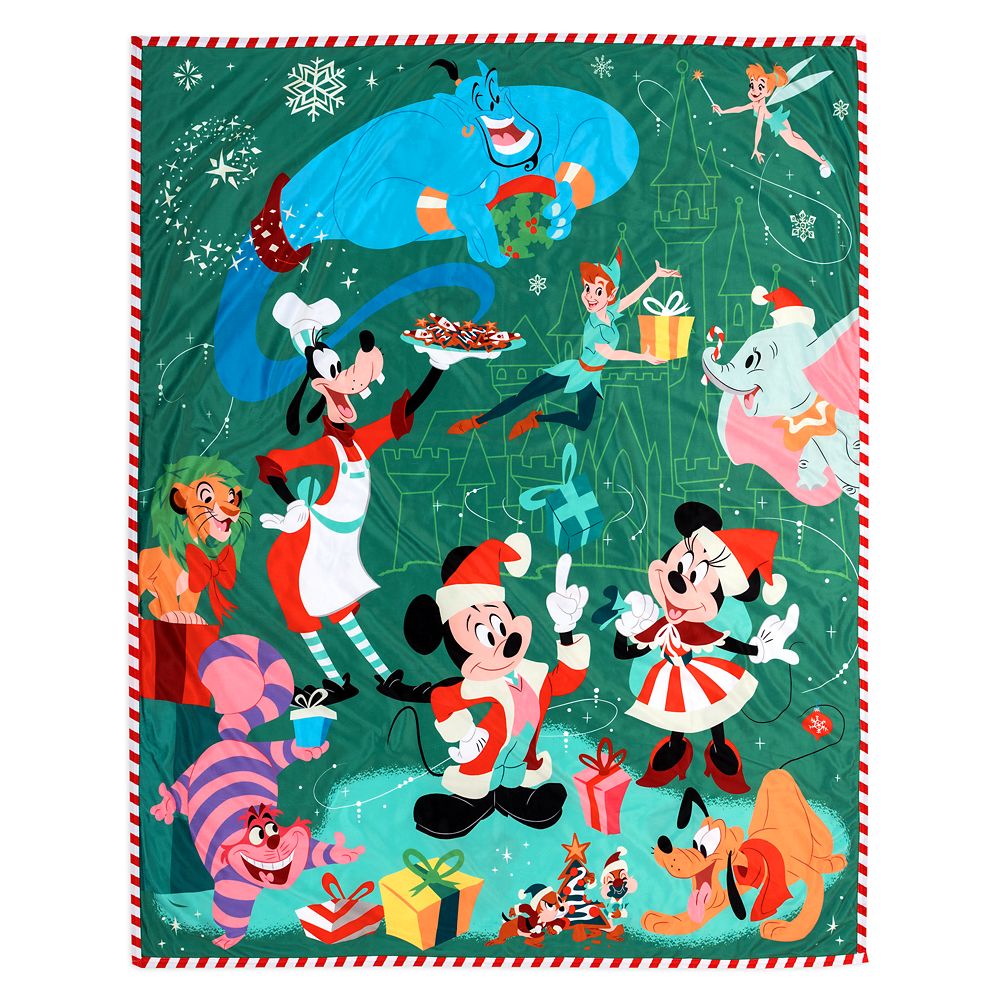 Mickey Mouse and Friends Reversible Holiday Fleece Throw Official shopDisney