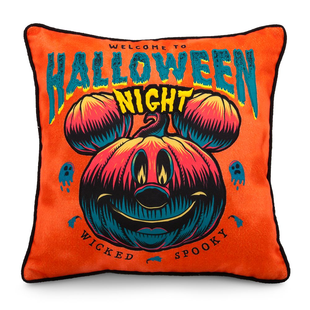 Mickey Mouse Halloween Jack-o’-Lantern Pillow is available online