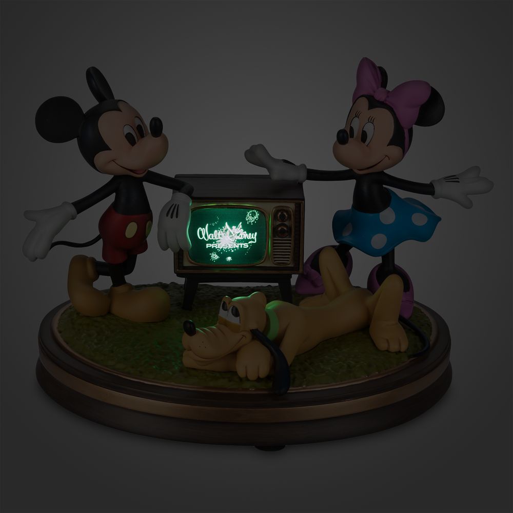 Mickey and Minnie Mouse with Pluto Light-Up Musical Figure – Disney100