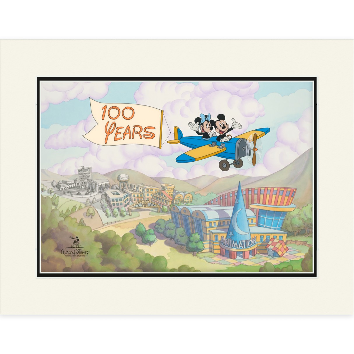 Mickey and Minnie Mouse "Time Flies: Celebrating 100 Years" Lithograph – Cast Member Exclusive