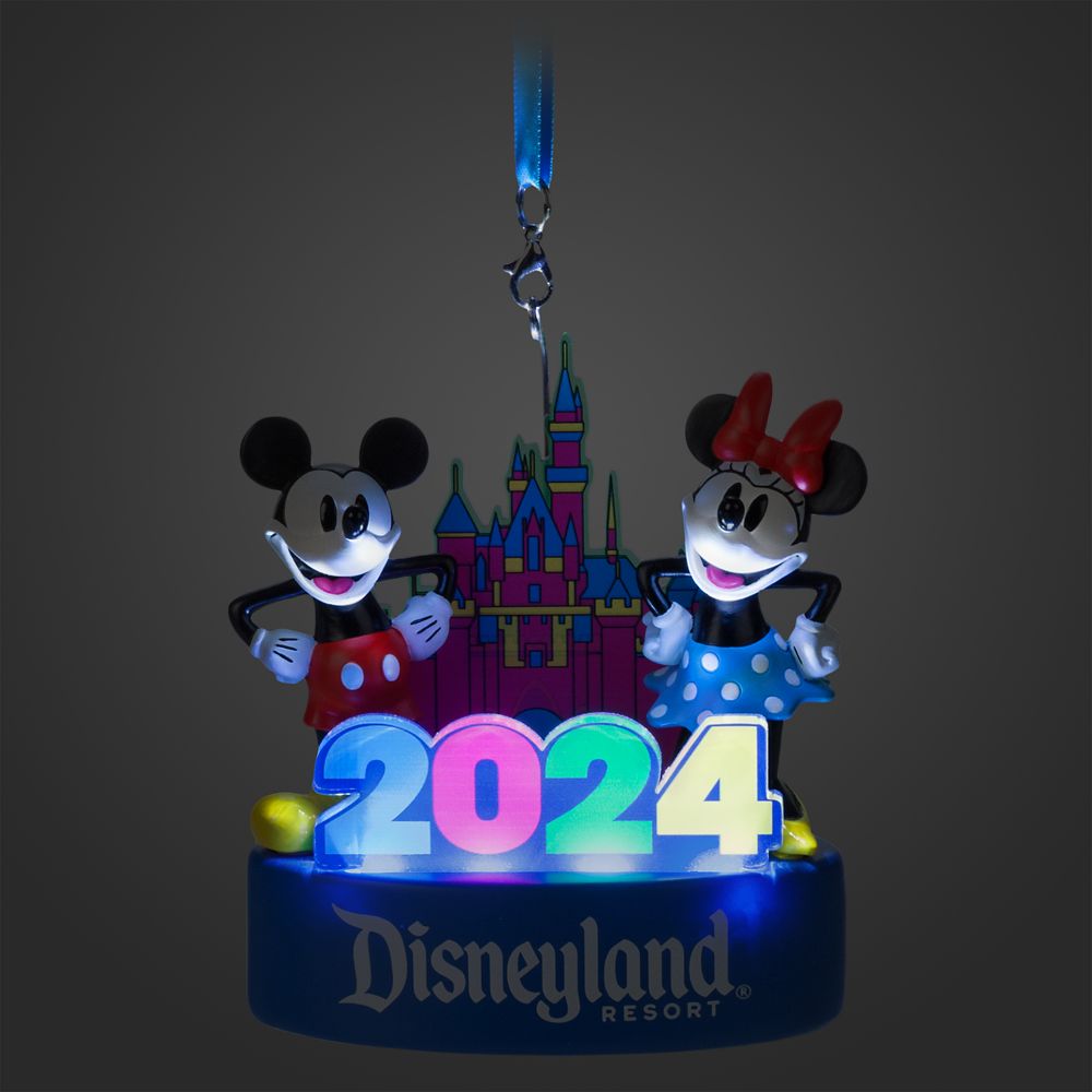 Mickey Mouse and Minnie Mouse Light-Up Figural Ornament – Disneyland 2024