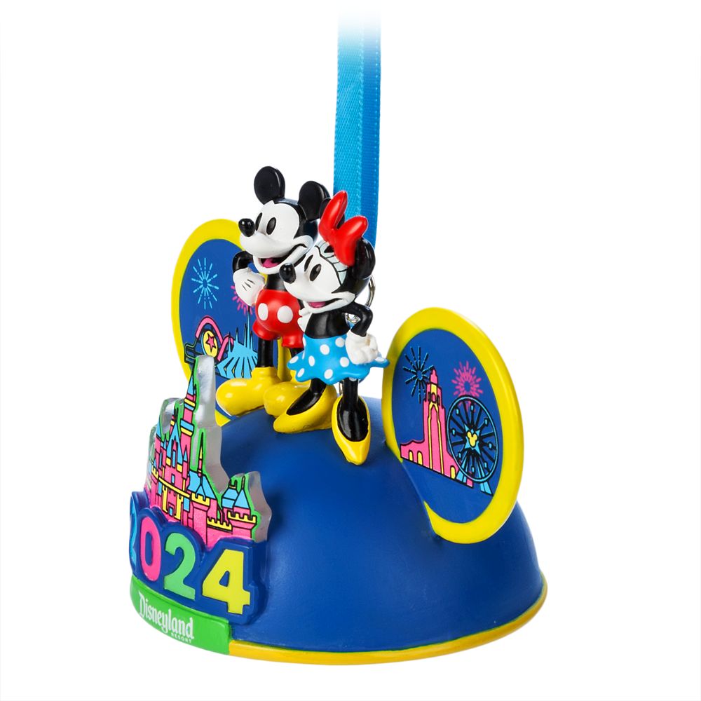 Mickey and Minnie Mouse Light-Up Ear Hat Ornament – Disneyland 2024