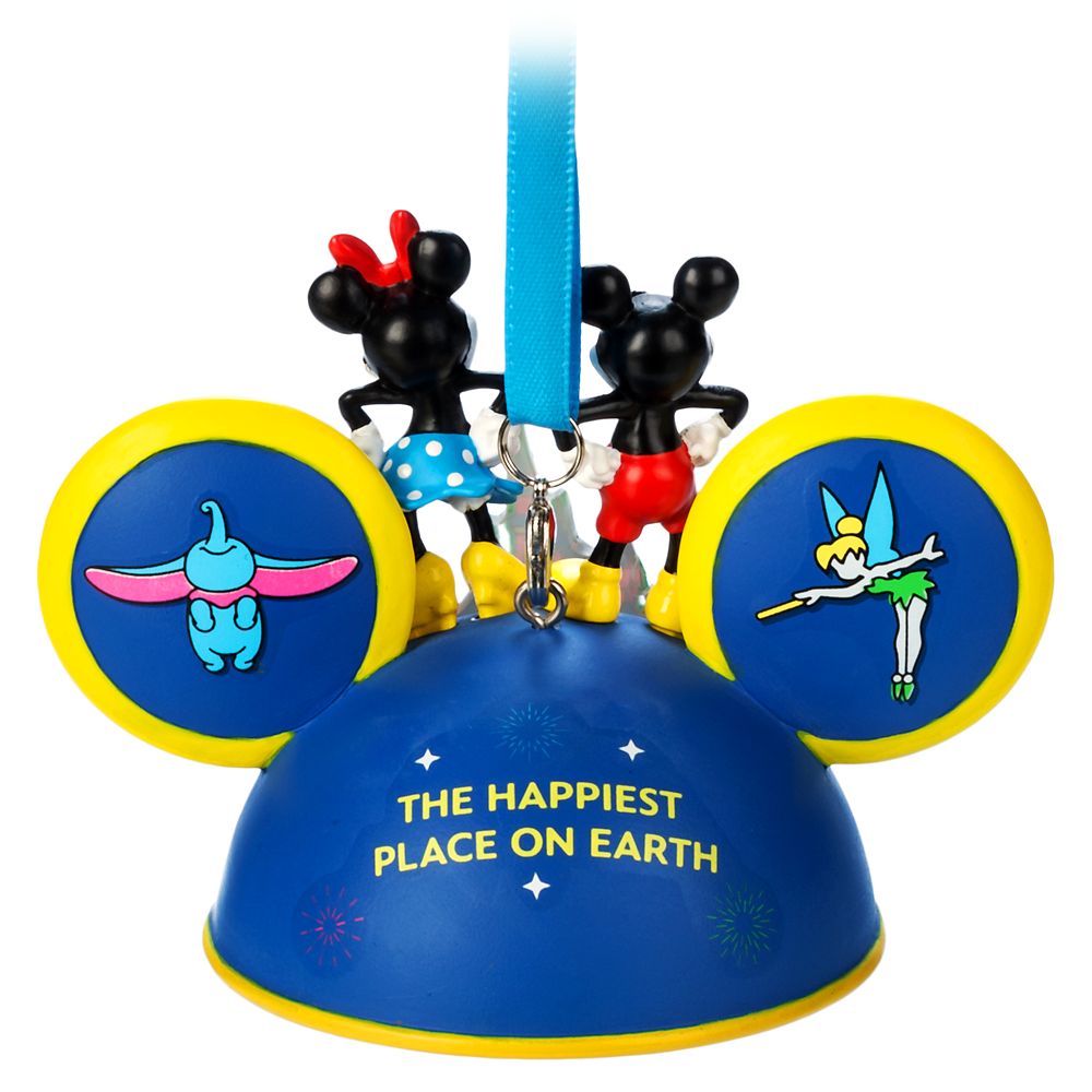 Mickey and Minnie Mouse Light-Up Ear Hat Ornament – Disneyland 2024