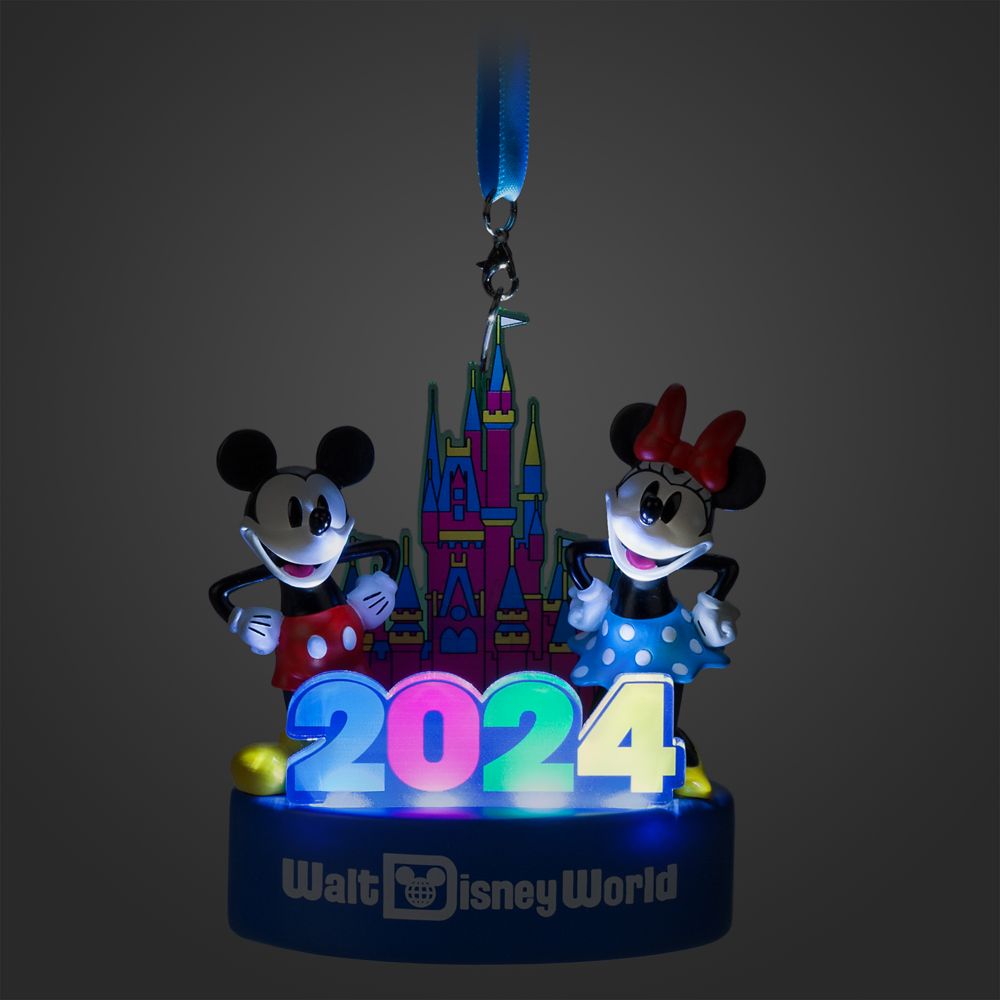 Mickey And Minnie Mouse Light Up Figural Ornament Walt Disney World   3710048300044 1